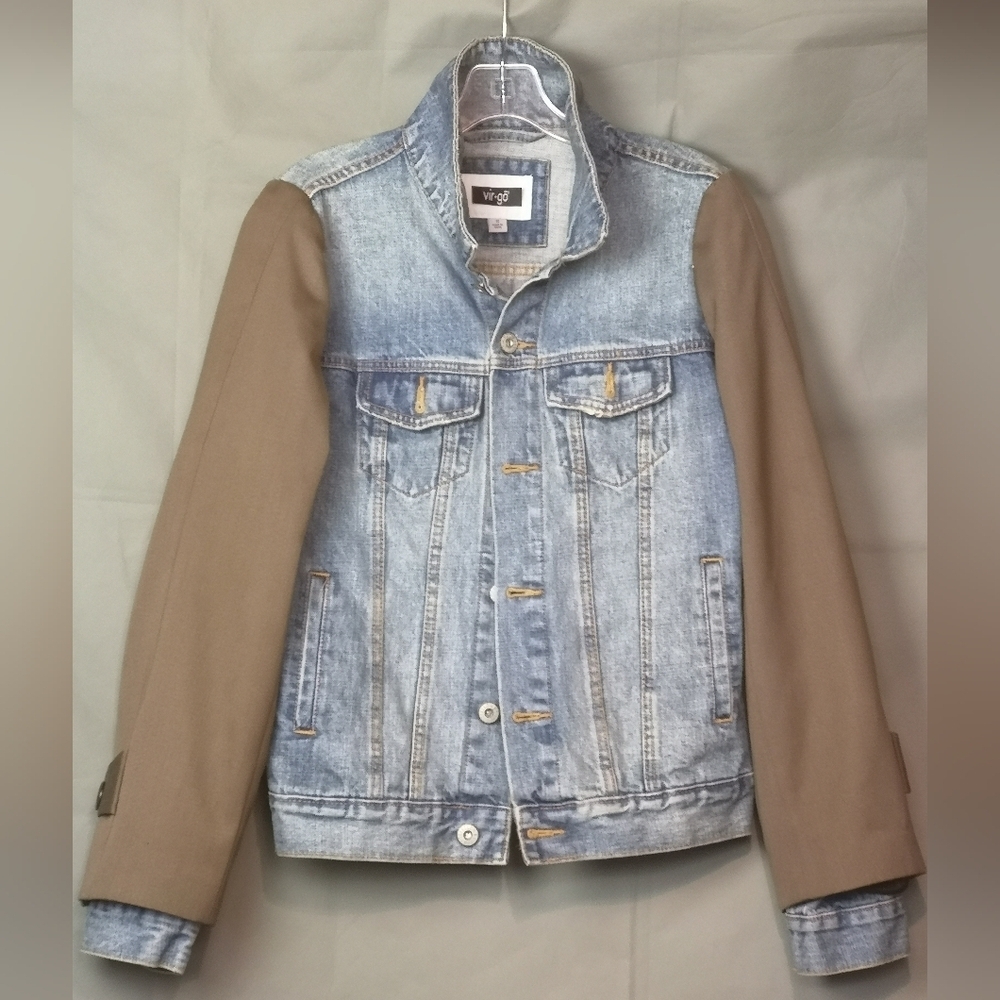 Neo-vintage Eco-Lux Hybrid Fall Jacket | KHAKI/BLUE Denim Hybrid **HOST PICK**